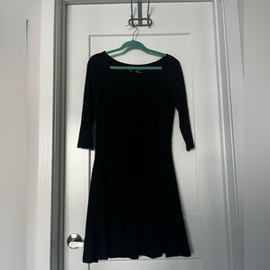 PACT Black 3/4 sleeve skater dress